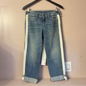 True Religion Starr Cropped Straight Pants Blue Women Size 25